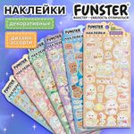 Наклейки декоративные "Веселый микс", 17,5х9 см, ассорти 6 видов, FUNSTER (ФАНСТЕР), 666094