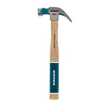Молоток-гвоздодер,450 г, угол 45, магнит, обрезиненная рукоятка AMERICAN HICKORY  GROSS 10415