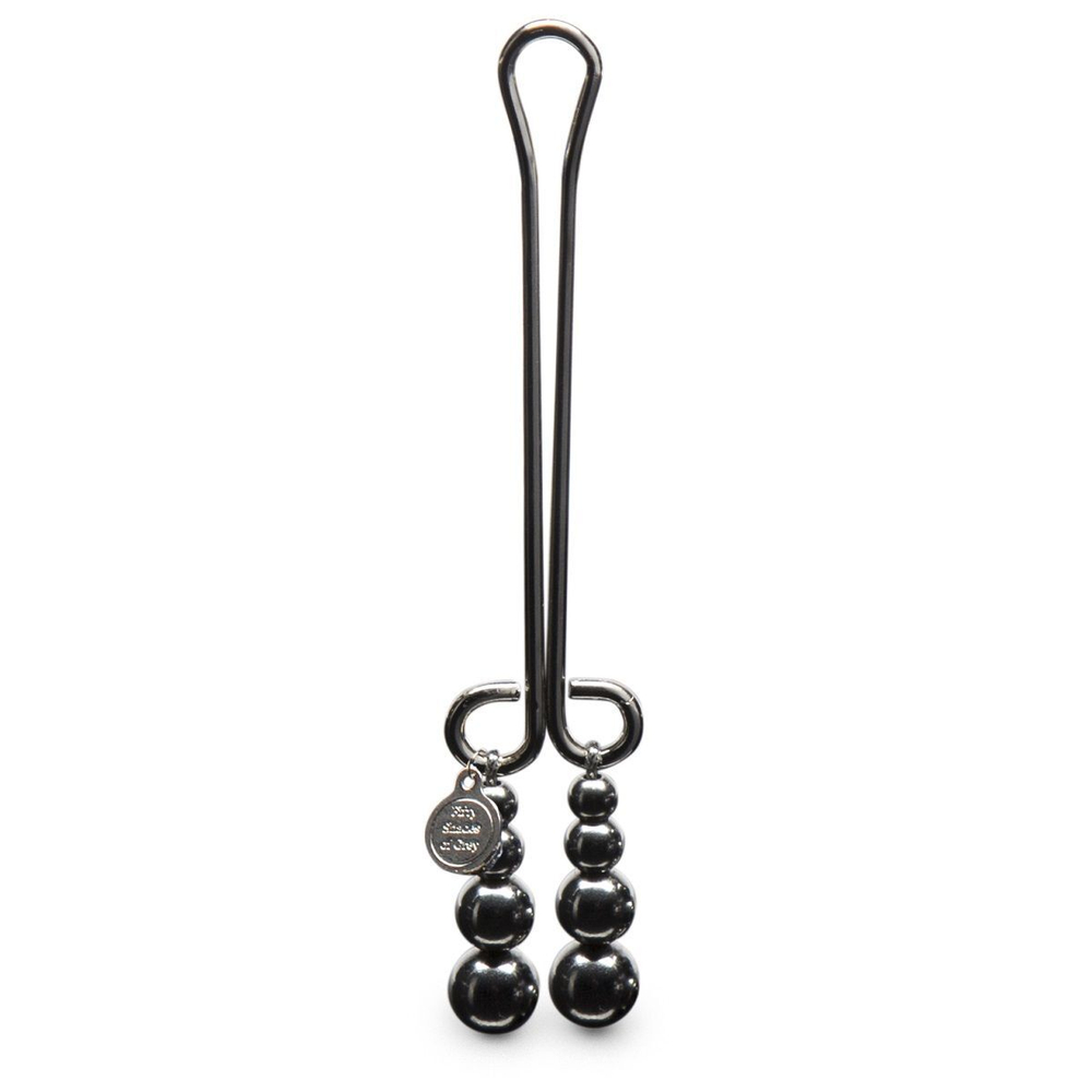 Зажим для клитора с бусинами Just Sensation Beaded Clitoral Clamp (Цвет: серебро)