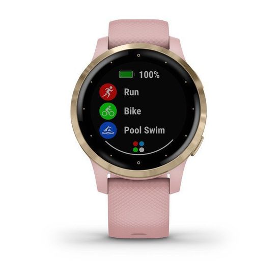 Смарт часы Garmin Vivoactive 4S, розовые с золотистым безелем 010-02172-33