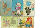 № 141 Набор из 5 переливных (стерео) Календариков . Мультфильмы СССР 1992 год.
