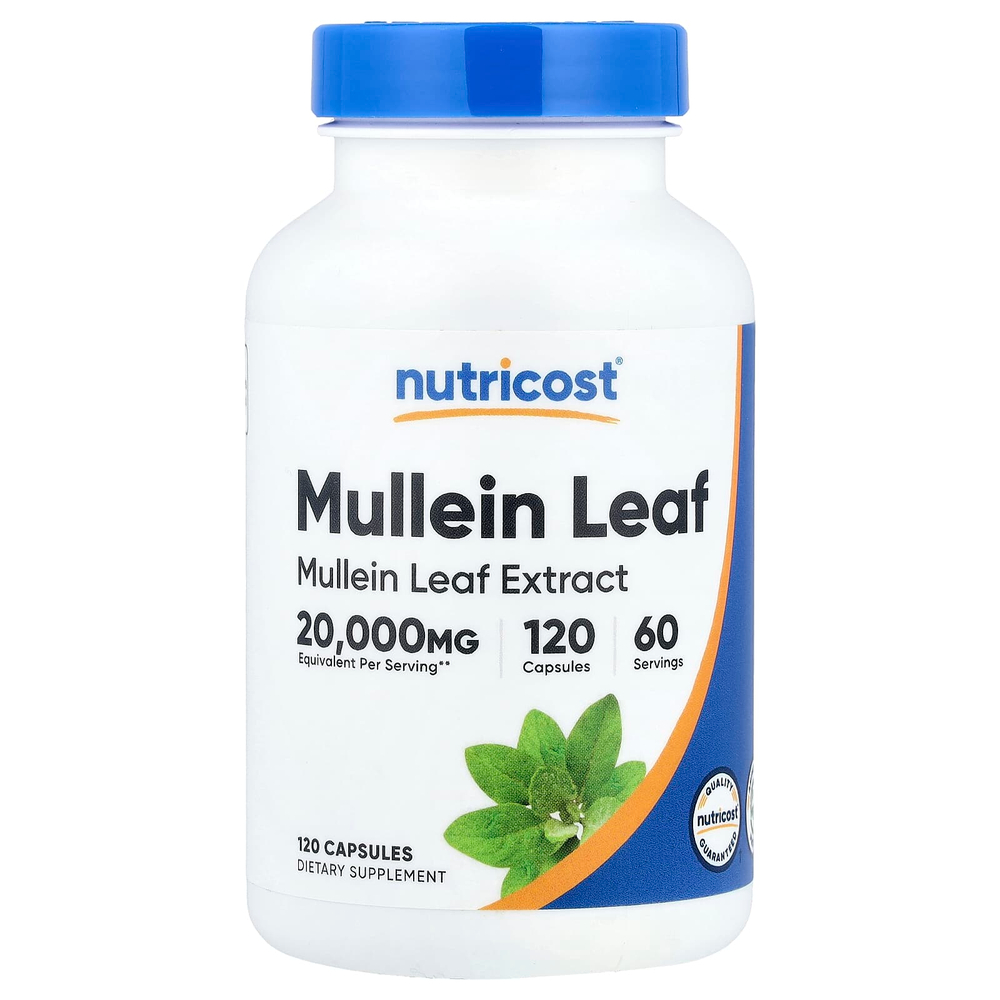 Nutricost, листья коровяка, 120 капсул (500 мг в 1 капсуле)