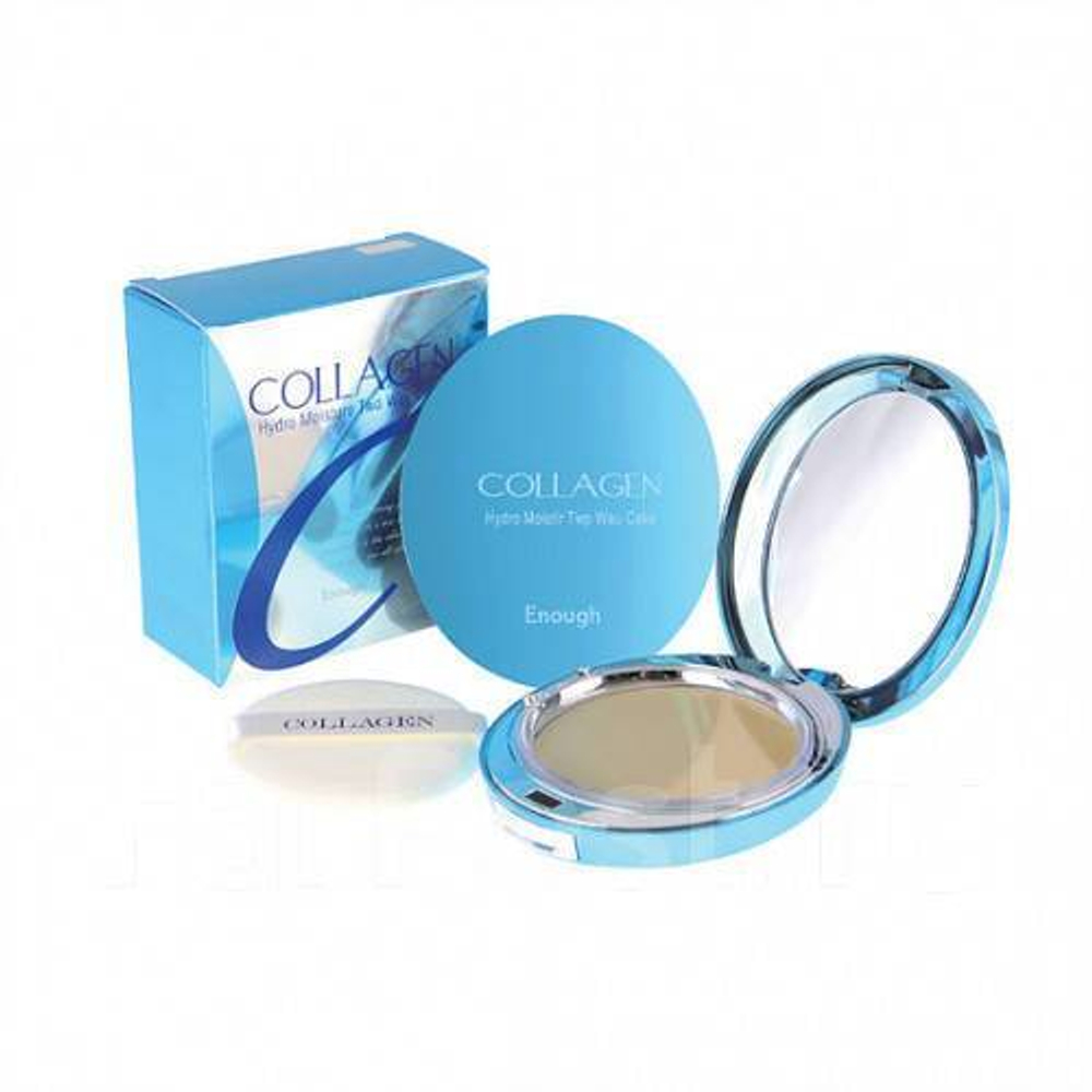 Увлажняющая коллагеновая пудра со сменным блоком Enough Collagen Hydro Moisture Two Way Cake SPF25 PA++ Тон 21