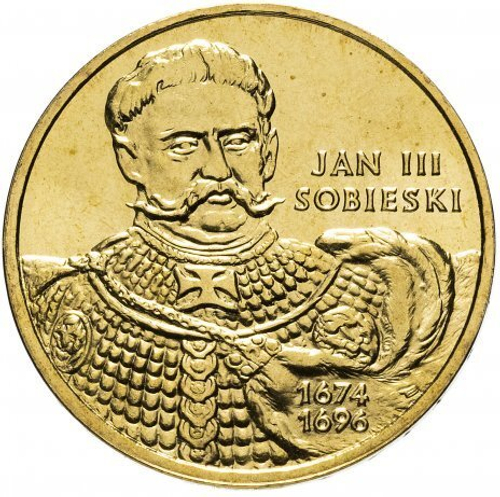 2 злотых 2001 год, Польша. Ян III Собеский (1674-1696). Польские короли.