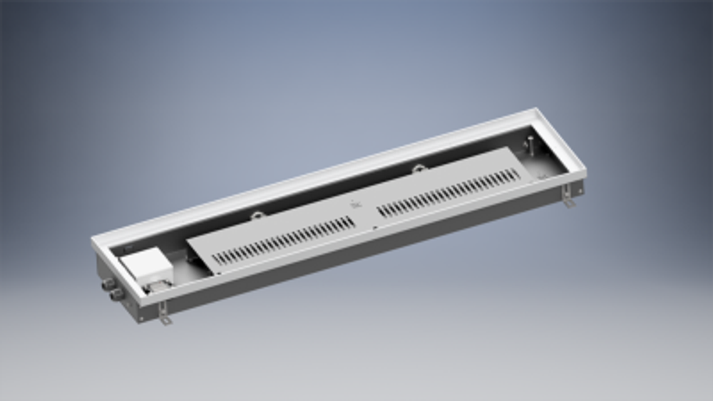 Конвектор внутрипольный электрический Vitron 110 х 260 х 650 мм (с вентилятором, без решетки)