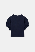 ТРИКОТАЖНЫЙ ТОП С РЮШАМИ — ZARA