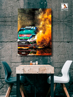 Картина "Ford fiesta rally", модульная 50х70см 1шт.