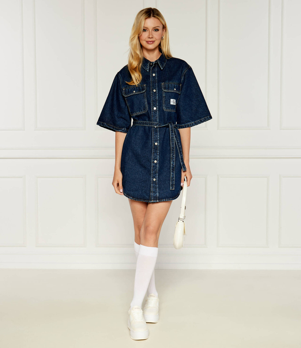 Джинсовое платье с ремешком UTILITY CALVIN KLEIN JEANS - темно-синий(J20J224748)