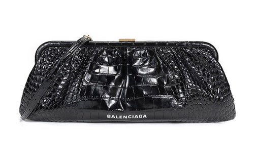 Balenciaga Leather Shoulder Bag, Clutch Regular Women"s Black