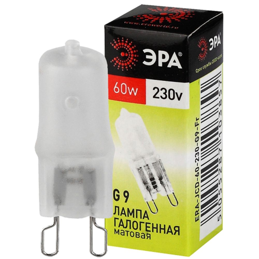 Лампа галогенная ЭРА JCD-60-230V-G9-FR 60Вт капсула матовая теплый белый свет G9 | Лампы галогенные Капсульные (G4, G9)