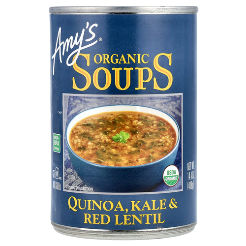 Amy's, органические супы, киноа, кудрявая капуста и красная чечевица, 408 г (14,4 унции)