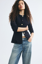 Приталенный тонкий трикотажный кардиган - H&M
