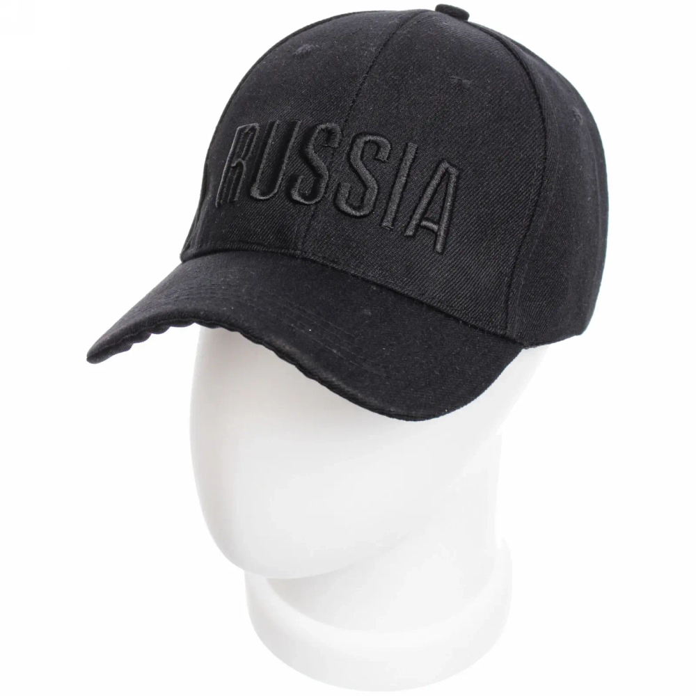 Бейсболка унисекс «Russia», хлопок, цвет черный, р58