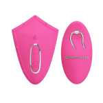 Розовый вибромассажёр 9,7см с пультом ДУ Pretty Love Walker BI-014583W-1