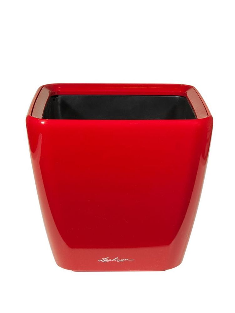 Кашпо Lechuza "Quadro LS Complete scarlet red high gloss" (пластик), 35x35xH33 см