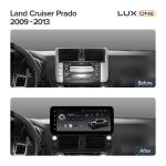 Магнитола для Toyota Land Cruiser Prado 150 2009-2013 (поддержка JBL) - Teyes LUX ONE ROUND монитор 12.3" 2K QLED на Android 10, Быстрая, CarPlay, 4G SIM-слот