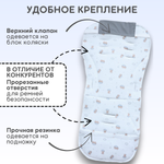Матрасик в коляску модель КМ1 BG 169-2 серый мишки