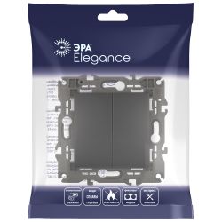 Переключатель ЭРА Elegance 14-1106-05 двойной 10АХ-250В IP20 антрацит | Эра Elegance
