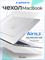 Чехол накладка Gurdini Ultra Slim Case для Macbook Air 15" 2023 (A2941) Transparent Sand Matte