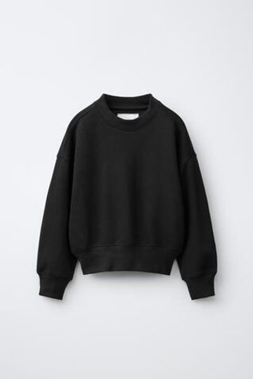 ZARA ОДНОТОННАЯ ТОЛСТОВКА, ЧЕРНЫЙ