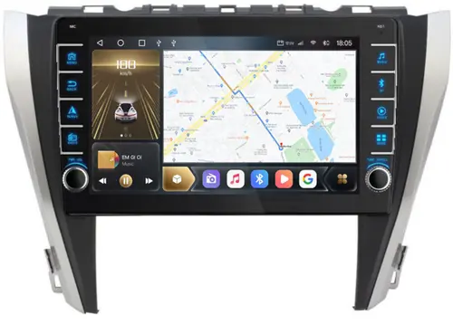 Магнитола для Toyota Camry 2014-2018 - Kuberg OL-1608 (кнопки и крутилки), Android 12, Быстрая, CarPlay, 4G SIM-слот