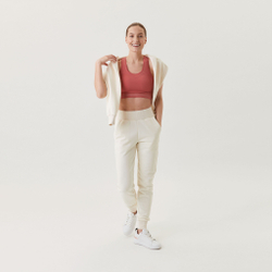 Женские теннисные брюки Björn Borg STHLM High Waist Sweat Training Pants Women - Cream