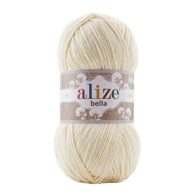 Пряжа Alize (Ализе) Bella 100 / уп.5 мот. по 100 г, 360м, 001 молочный A