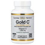 California Gold Nutrition, Gold C®, витамин C класса USP, 1000 мг, 60 растительных капсул