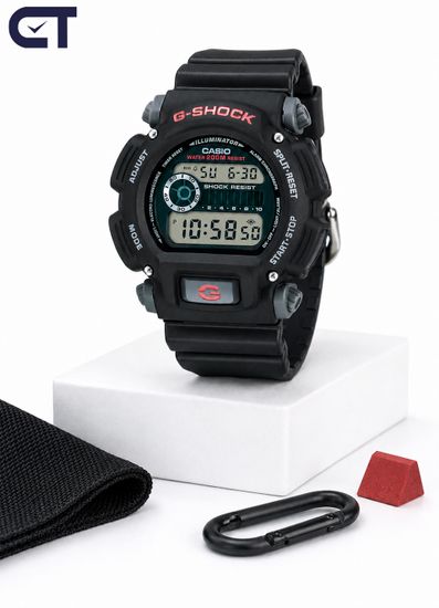 Casio DW-9052-1VDR мужские часы — классические G-SHOCK с WR200 и EL-подсветкой
