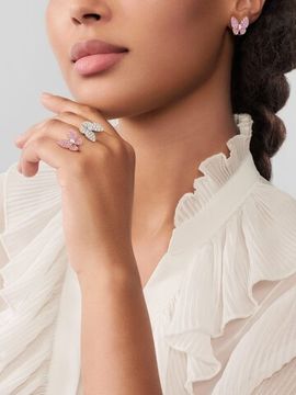Кольцо Van Cleef & Arpels Two Butterfly с бриллиантами и розовыми сапфирами