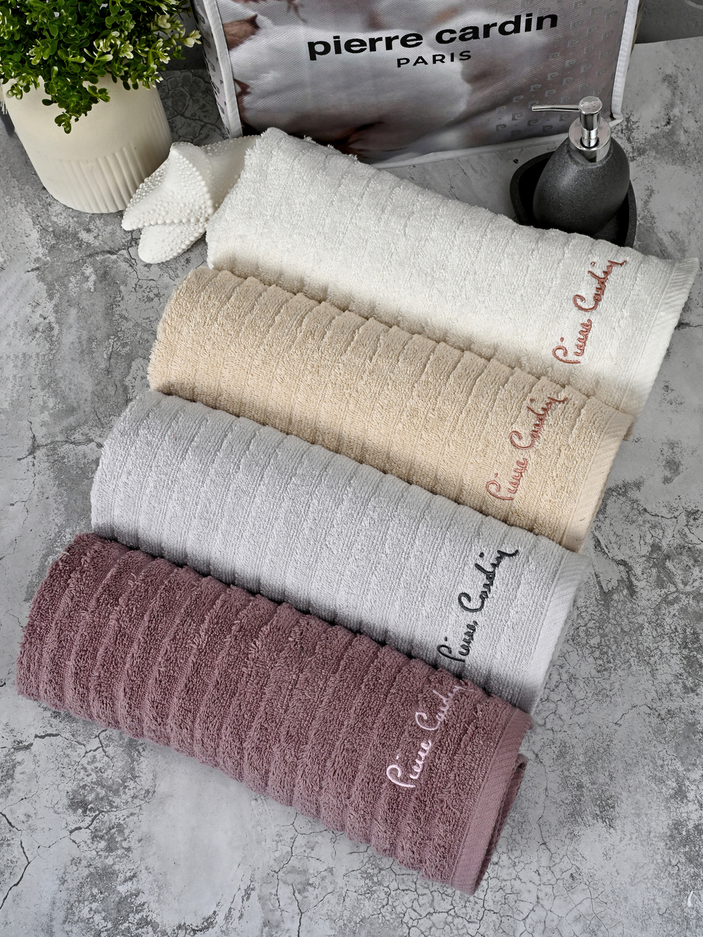 HAV00222 Набор полотенец для тела PIERRE CARDIN HOME из 4пр WAVE 70х140