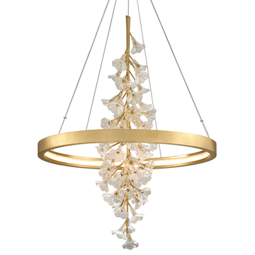 Corbett Jasmine Chandelier, 91 cm, Gold Leaf