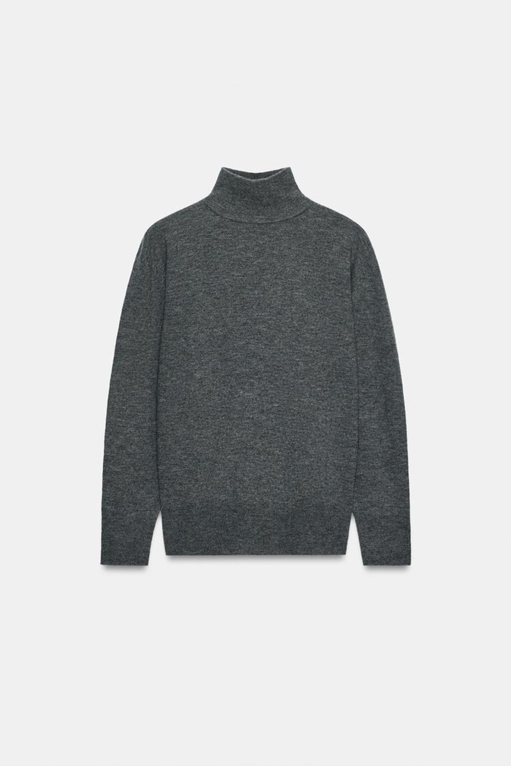ZARA СВИТЕР ИЗ 100% ШЕРСТИ EXTRASOFT, МЯГКИЙ СЕРЫЙ