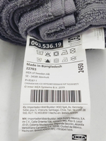 Полотенце IKEA VAGSJON темно-серое с петелькой, 50x100 см, 1 шт.
