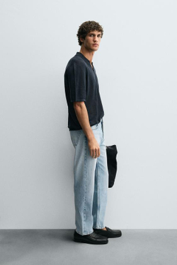 ZARA ДЖИНСЫ STRAIGHT FIT REGULAR, ГОЛУБОЙ