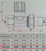 FAR FV 1400 34 клапан(вентиль) запорный прямой 3/4" НР(ш) х 3/4" ВР(г)