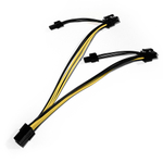 Переходник PCI-E 8 pin (6+2 pin) 22 см для видеокарты / 8-контактный GPU кабель разветвитель удлинитель питания для майнинга желтый (8 шт.)