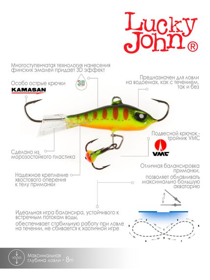 Балансир Lucky John BALTIC 4 с тр. 40мм/201 блистер