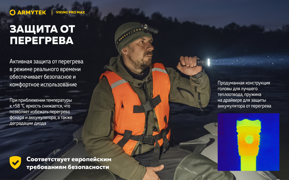 Фонарь Armytek Viking Pro Max (холодный свет) F08301C 5300 люмен