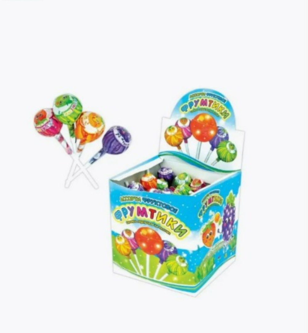 Карамель на палочке Фрумтики ассорти ФРУКТОВОЕ 10г*100шт*12блоков