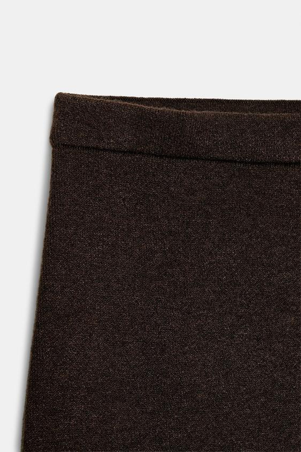 ZARA ТРИКОТАЖНАЯ ЮБКА МИДИ, КОРИЧНЕВЫЙ