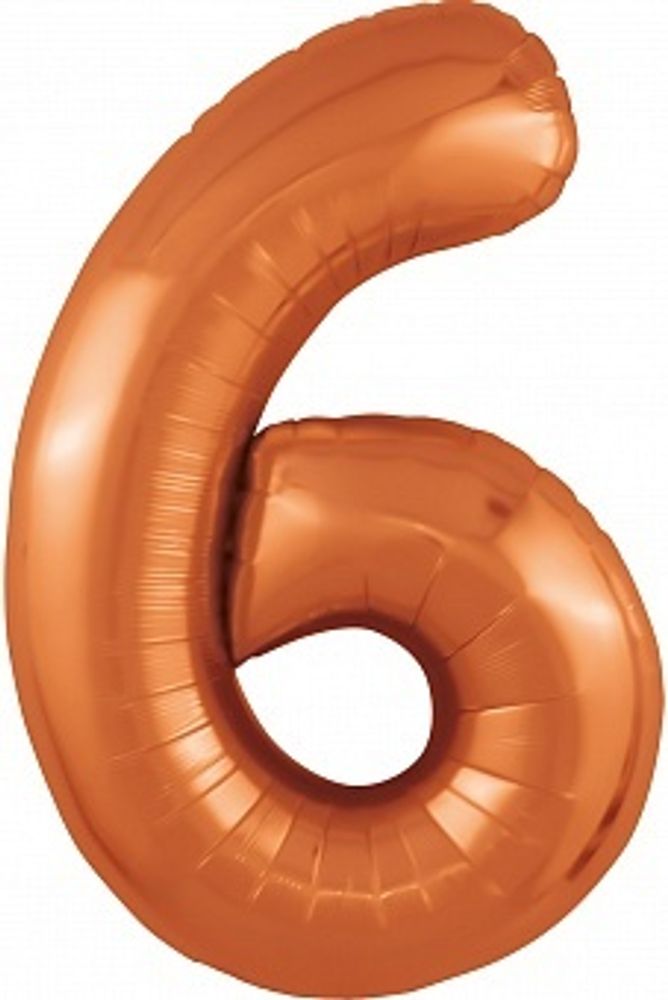 Р Цифра 6 Slim Папайя (40''/102 см)