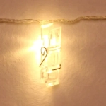 Гирлянда для дома 4,0 м 20 ламп LED с насадками ПРИЩЕПКА, прозрач.провод, IP-20, Теплый белый