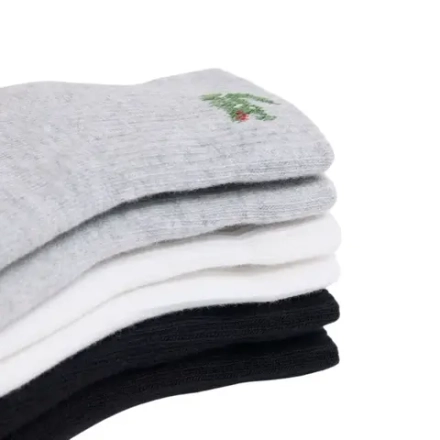 Теннисные носки Lacoste Low 3P - white/grey/black