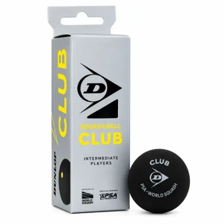 Мячи для сквоша Dunlop Club (1 Yellow Dot) - 3B