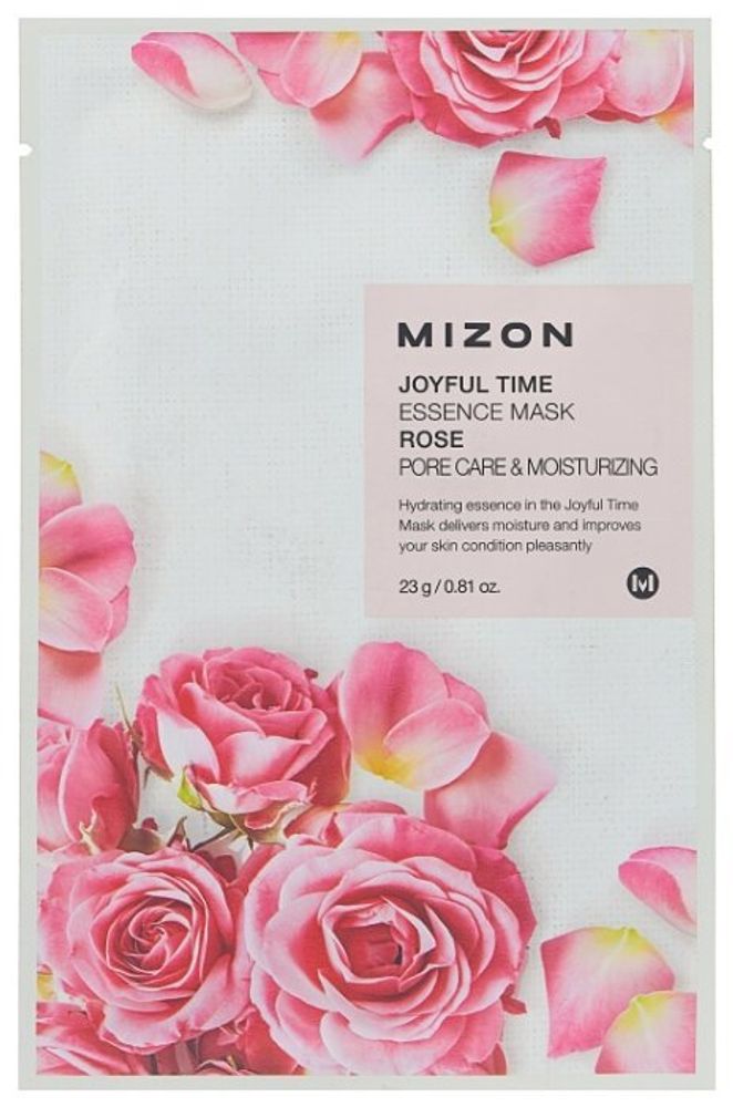 Mizon Joyful Time Essence Mask Rose тканевая маска с экстрактом лепестков розы 23мл
