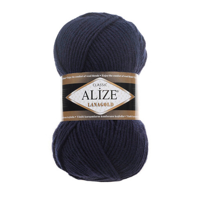 Пряжа Alize (Ализе) Lana Gold / уп.5 мот. по 100 г, 240м, 058 темно-синий A