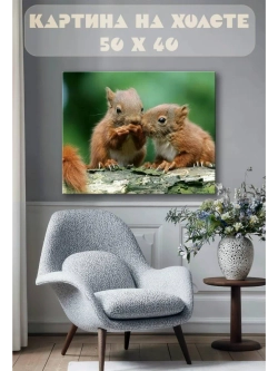 Картина на стену 40 X 50 Белки