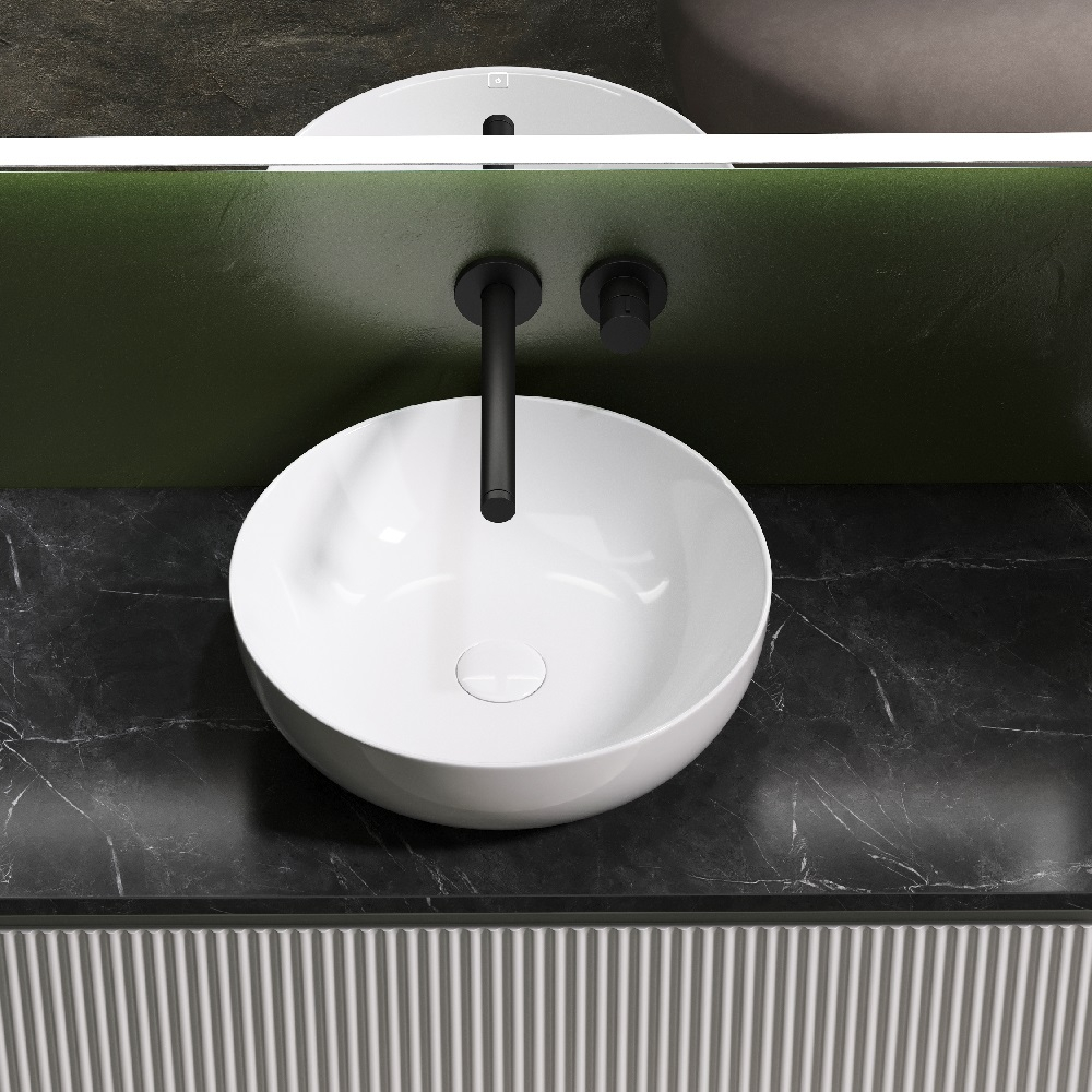 Тумба подвесная Sancos Snob R, Bianco 995х445х500, под столешницу без отверстия под смеситель, цвет Black Sky, арт. SNR100W