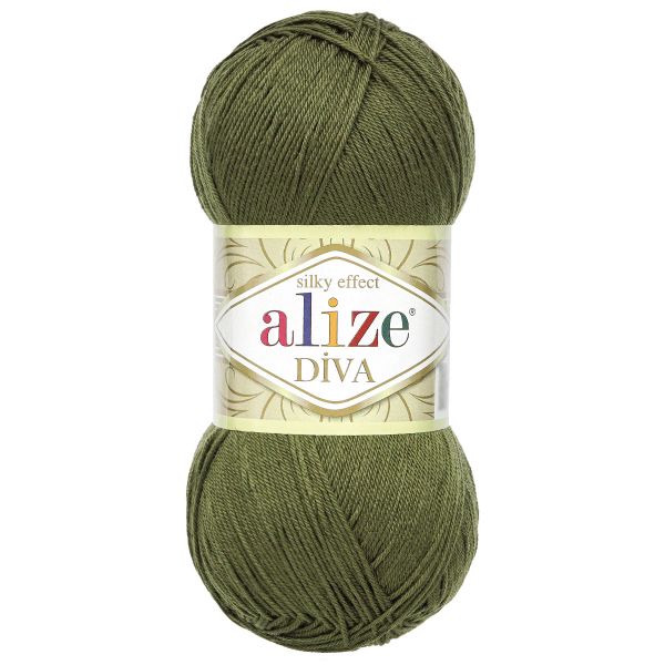 Пряжа Alize (Ализе) Diva / уп.5 мот. по 100 г, 350м, 273 хаки A